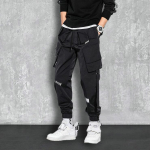 T&auml;navar&otilde;ivad Kevadised Uued vabaaja p&uuml;ksid Meeste mitme taskuga p&uuml;ksid Harajuku Slim Fit elastne v&ouml;&ouml;koht Joggers XXL gray