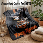 Harley-Davidson Custom Flanneli viskepadi Prindi oma nimi Tekst Pehme soe tekk P&uuml;hadekingitus 130cmx150cm