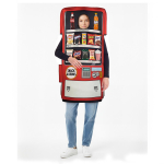 Halloweeni automaadi kost&uuml;&uuml;m Naljakas suupistete v&auml;ljastaja Cosplay riietus lastele ja t&auml;iskasvanutele K&auml;snapidu esinemisrekvisiit One size fits all black