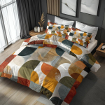 Geomeetrilised abstraktsed voodipesukomplektid Uued 3D-tr&uuml;kitud keskp&auml;evase stiili voodikate Tekk Tekikott Padjap&uuml;&uuml;r Magamistoa kaunistus AU Single(140x210cm) roheline