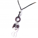 Les Tr&eacute;sors De Lily [G2992] - Sautoir Collier Cr&eacute;ateur 'Kilimanjaro' peace marron - 20 cm pruun