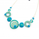 NOA [K1503] - Collier Cr&eacute;ateur 'Coloriage' turquoise t&uuml;rkiissinine