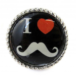 Les Tr&eacute;sors De Lily [M0700] - Bague Cr&eacute;ateur 'Moustache' noir must