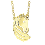Les Tr&eacute;sors De Lily [Q3323] - Collier Argent 'Jungle' dor&eacute; - 25x15 mm (cheval) kuld