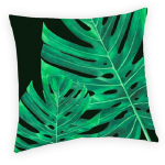 Les Tr&eacute;sors De Lily [Q5508] - Housse de coussin cr&eacute;ateur 'Jungle' vert noir (Monstera) - 40x40 cm roheline