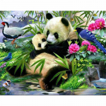 DIY 5D teemantmaal Panda ema ja lapse teemanttikandid ristpistes 20X30CM