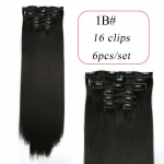 LISI HAIR 24 tolli 16 klambrit juuksepikendustes, pikad sirged soeng S&uuml;nteetilised blondid mustad juuksepaelad kuumakindlad valejuuksed naistele