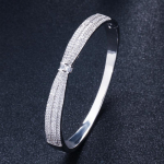 WWJ trendikad naiste aksessuaarid kuupmeetrist tsirkooniumoksiidist &uuml;mmargused lahtised k&auml;ev&otilde;rud valge