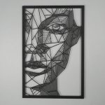 Naise N&auml;gu Metallist Seinakunst, Unikaalne Seinakaunistus, Metallist Kunstiteos, Moodne Seinakaunistus, Metallist Joonkunst, Abstraktne Seinakaunistus, Moodne Kodukaunistus 45 x 70 cm (18" x 28")