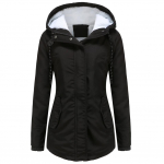 Naiste talvine soe veekindel puhvis jope Tuulekindel kapuutsiga fliisvoodriga tepitud paks parka lumemantel Suusa v&auml;lisriided S-5XL Plus Size Oversized M must