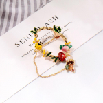 Blucome uusima kullav&auml;rvi p&auml;rja kujuga prossid, vasest korsa, naiste &uuml;likonna krae klambrin&otilde;elad pulmaehted kuld