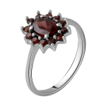 Naturaalse granaadiga h&otilde;bes&otilde;rmus 1,359 ct (1965535) 2,13 g. 925 n&auml;idist 17 tume kristalliseerunud &otilde;un punane v&auml;rv