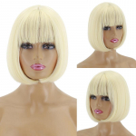 XINRANi naiste mood helesinised tukkidega Bob-juuksed l&uuml;hikesed sirged Cosplay sinine parukas S&uuml;nteetilisest kiust Bob helesinine Halloweeni parukas