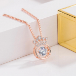 SACE GEMS Crown Modeling Vasesulamist Tsirkoon Naiste Ripats Kaelakee Moekingitus valge kulla v&auml;rv