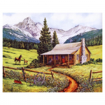 3D-teemanttikandid maastikumaal Ristpistes &uuml;mmargune kivimaaling talu kodukaunistus Full Round 20x25CM