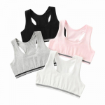 4tk/komplekt Cute Girls Training Bras Crop Racerback Treeningrinnahoidjad t&uuml;drukutele &Otilde;mblusteta rinnahoidja Juhtmeta polsterdamata rinnahoidja lai &otilde;larihm M