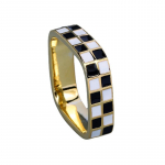 Klassikaline moes&otilde;rmus naistele malelaua lihtne mustvalge ruuduline avatud s&otilde;rmus k&auml;teemailist abielus&otilde;rmus 6 must