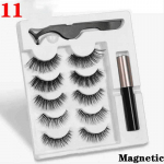 5 paari korduvkasutatavaid magnetripsmeid 5 paari Magnet Mink Eyelashes Magnetic Liquid silmapliiats ja Magnetic kunstripsmete ja pintsettide komplekt Style 11