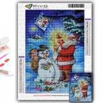 Teemantmaaling j&otilde;ulupuu J&otilde;uluvana lumememm Tikand Ristpistes Rhinestone kodukaunistus Full Round 20X30CM