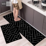 Mustvalged geomeetrilised k&ouml;&ouml;givaibad ja vaibad libisemiskindlad 40x60cm 40x120cm lihtsad vannitoavaipade komplektid 2-osaline magamistoa vaip 40x60cm+40x120cm