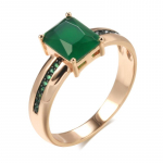 Kinel Vintage Rose Gold v&auml;rvilised s&otilde;rmused naistele Ruudukujulised rohelised opaaltsirkoonist musta pinnakattega luksuslikud s&otilde;rmused 7