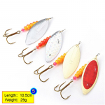 FISH KING 4tk Spinner Bait 4g 7g 12g 18g 28g Lusikas peibutis haugi metallist kolmikkonksudega Kunstlik basss&ouml;&ouml;t kalas&ouml;&ouml;t 10.5cm 29g
