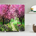 Kodu seinakaunistus du&scaron;ikardin 3D Euroopa hoone Aed lilled sise&otilde;u maastik Veekindel pol&uuml;ester Magamistoa kardin 150*180cm