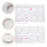 Silikoonvorm 8 geomeetrilise tarta koogikomplekti Mousse Circle Cake jaoks valge
