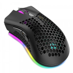BM600 Juhtmevaba Laetav Hiir 2.4G+BT5.0 Kahe režiimiga Kerge Hiir RGB Hingava Valguse Efekt must