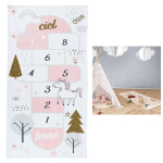 Les Tr&eacute;sors De Lily [A1252] - puuvillane vaip 'Marelle' roosa hall valge - 140x70 cm Heleroosa