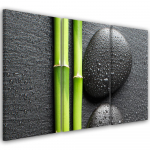 Kolmeosalise pildiga l&otilde;uendiprint Stones Bamboo Zen Spa 60x40 must