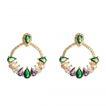 Naiste N&otilde;elk&otilde;rvar&otilde;ngad Isikup&auml;ra messingist Temperament Micro Set V&auml;rvus Tsirkoonist kristallist lilledega k&otilde;rvar&otilde;ngad OneSize kuld