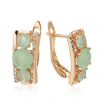 Klassikaline naiste inglise k&otilde;rvar&otilde;ngas Kinel smaragdist tsirkoonroosist kullav&auml;rvi ehted