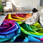 Roosi lilledega magamistoa vaip 3D vaip Elutuba V&auml;rviline lilleline p&otilde;randamatt Pesuruum Vannitoa vaip Laste vaip T&uuml;drukutoa kujundus 40x60cm 1pcs