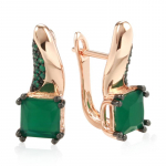 Kinel Square Roheline Tsirkoon Inglise K&otilde;rvar&otilde;ngad Naistele Gun Black Fine Jewelry roheline