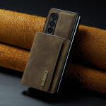 Kukkumiskaitse nahast kokkupandav &uuml;mbris Samsung Galaxy Z Fold 4 5g Fold4 Fold 3 Fold3 kaardihoidja mobiiltelefoni &uuml;mbris Funda jaoks for samsung z fold 3 kohv