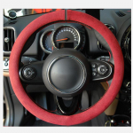 Car Steering Wheel Cover For mini cooper Accessories car Suede Steering Wheel Cover For mini cooper customized punane