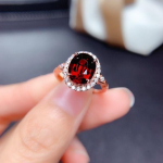 925 naelsterlingit h&otilde;bepunane rubiin ehtes&otilde;rmus naistele 14k roosa kullaga Anillos De Bizuteria Bohemia pulmapaelad s&otilde;rmuskarbiga t&uuml;drukule Resizable punane