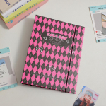 A5 Kpop fotokaardi k&ouml;itja Koguge raamatuid Checkboard Idol Fotoalbumikaartide hoidik Kawaii kompositsiooni kirjatarvete raamat style1 3 inch 25inners