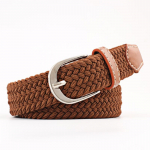 Unisex tihvtidega pandlaga rihma l&otilde;uend elastne veniv v&ouml;&ouml; noorte &otilde;pilaste kootud l&otilde;uend Brown2.5CM