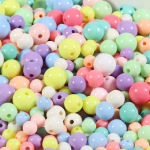 4mm-12mm kommiv&auml;rvi akr&uuml;&uuml;list &uuml;mmarguse palli vahehelmed ehete valmistamiseks isetegemise tarvikud 8mm 85pcs