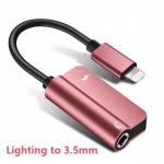 2-&uuml;hes heliadapter, k&otilde;rvaklappide laadimiskaabel iPhone 11x7 8 plus jaoks, lisakaabel 3,5 mm valgustuse ja k&otilde;rvaklappide jaoturi jaoks lighting+3.5MM