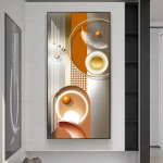 Abstraktne soliidne geomeetriline dekoratiivmaal Kaasaegne P&otilde;hjamaade metallikunst Lintl&otilde;uendiplakatid Prindid elutoa sisekujunduseks veranda 20cm&times;40cm NoFrame