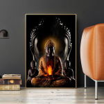 Jumal Buddha seinakunstitr&uuml;kid Buddha kuju l&otilde;uend maalimine budism Seinapildid elutoa jaoks Religioossed plakatid Seinakaunistus 50x75cm