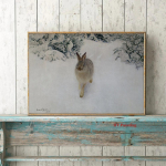 P&otilde;hjamaine vanaaegne talvine lumimaastik maalimine l&otilde;uend Plakat Maal&auml;hedane loomad Hirv J&auml;nes Seinakunst Pildid J&otilde;ulud kodukaunistus 21x30 No Frame