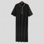 Moslemir&otilde;ivad Meeste pikkade varrukatega mantel Saudi Araabia Jubba Kaftan Dishdash Thobe 2XL must