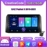 UAZ Patriot 3 2016-2021 autoraadio juhtmevaba Carplay auto multimeediumipleier intelligentne s&uuml;steem Android WIFI GPS-navigatsioon 2+32GB 1+16GB