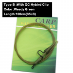 100 cm 35 LB &otilde;ngen&ouml;&ouml;r Fluorocarbon Fused Leader QC Hybird Clip Quick Change, P&ouml;&ouml;rlev Carp Hiar Chod Rig karpkalap&uuml;&uuml;gitarvete jaoks