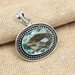 Aqua Apatite Gemstone Solid 925 Sterling k&auml;sitsi valmistatud h&otilde;bedast ehteripats talle 1.77 Inches sinine