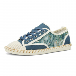 Moodsad l&otilde;uendijalatsid Meeste uued vabaaja tossud Espadrillid Meeste suvised Mugavad lamedad linased kingad Meeste kerged Yuppie kingad 39 sinine